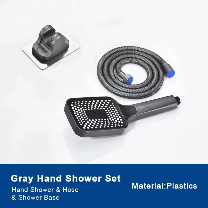 2025 Simple Gun Grey Waterfall Bathtub Faucet Set Hand Held Shower Head Black Brass Hot and Cold Water Mixer Faucet Single Handl 6