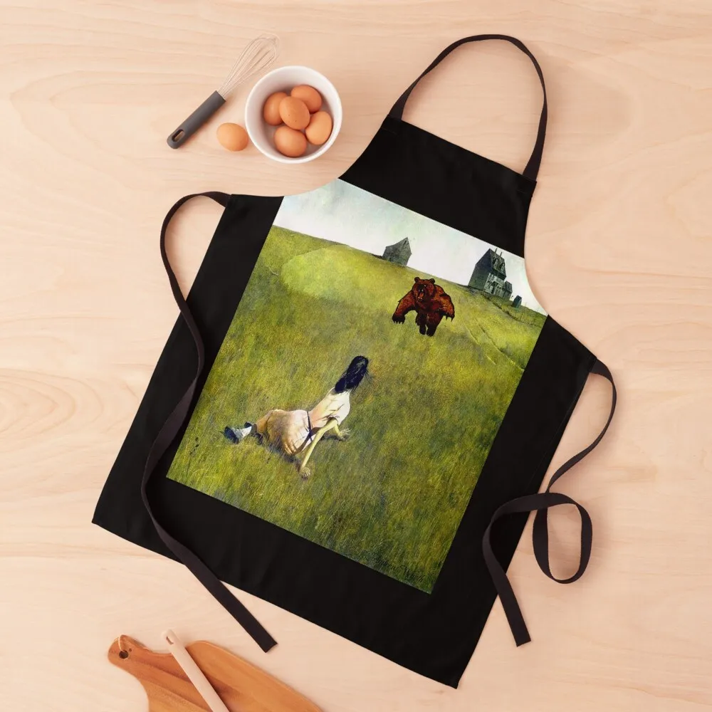 

Famous American Artist: Andrew Wyeth - Christina's World (Altered) 1948 Apron kitchen woman Kitchen accessories Apron