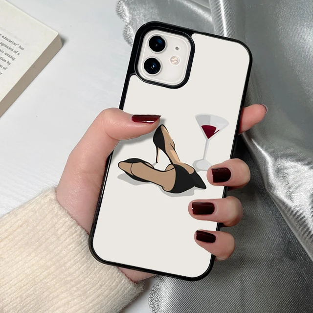 Elegant Red Wine Glass Phone Case - Stylish Protective Back Cover Shell