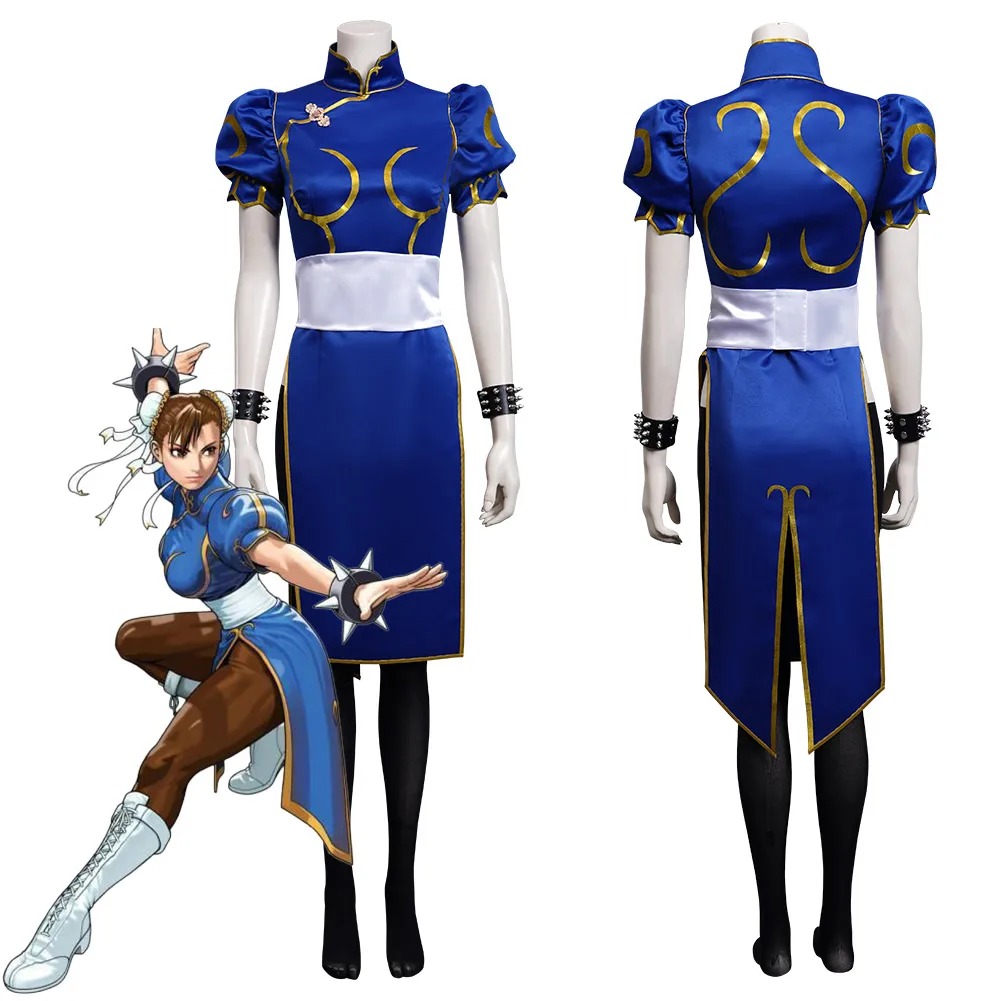 

Game SF Chun-Li Cosplay Costume Cheongsam Dress Outfits Halloween Carnival Suit