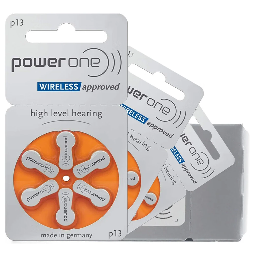 Description Picture 6 of itemPowerOne P13  60 PCS  High Performance Hearing Aid Batteries. Zinc Air 13 / P13 / PR48 Battery for BTE Hearing aids Drop Shippin