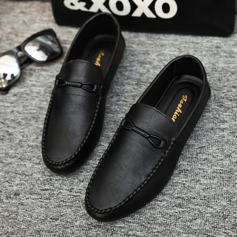 Summer New Men's Loafers Comfortable Flat Casual Shoes Men Breathable Moccasins Slip-On Soft Leather Driving Shoes 2023 5