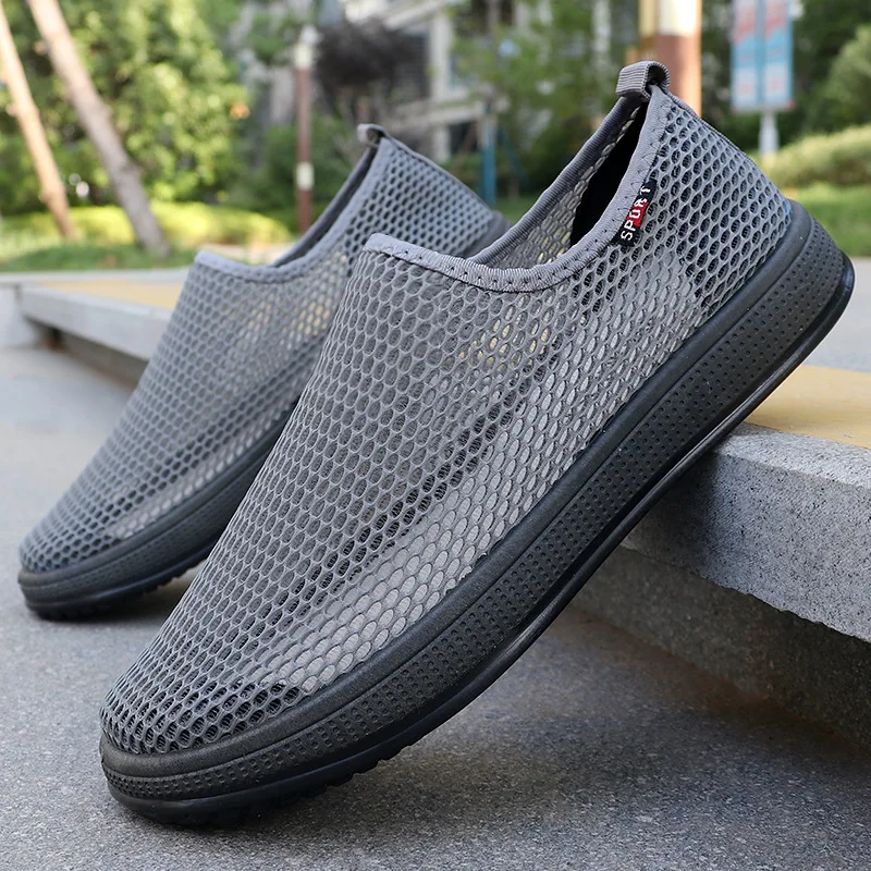 Summer men's tennis shoes with mesh surface, old Beijing cloth shoes, men's super breathable dad casual breathable driving shoes 3
