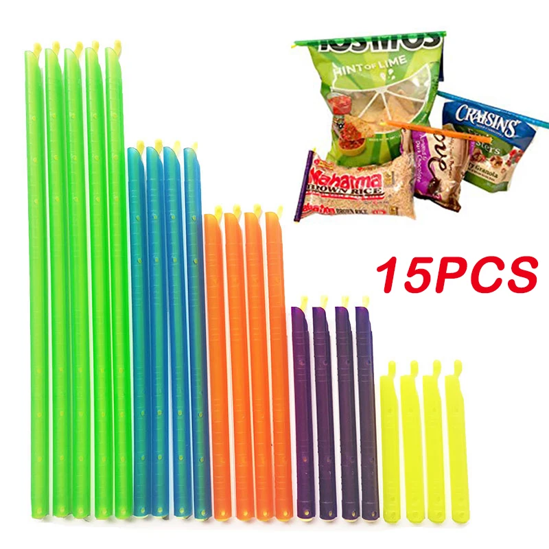 

15Pcs/10Pcs Set Bag Clips Food Snack Bags Sealing Clips Seal Stick Food Preservation Sealer Reusable Kitchen Storege Organizer