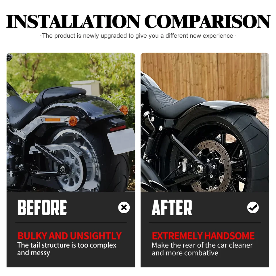 Pyramid Matte Black Front Fender Extension Harley Davidson Softail