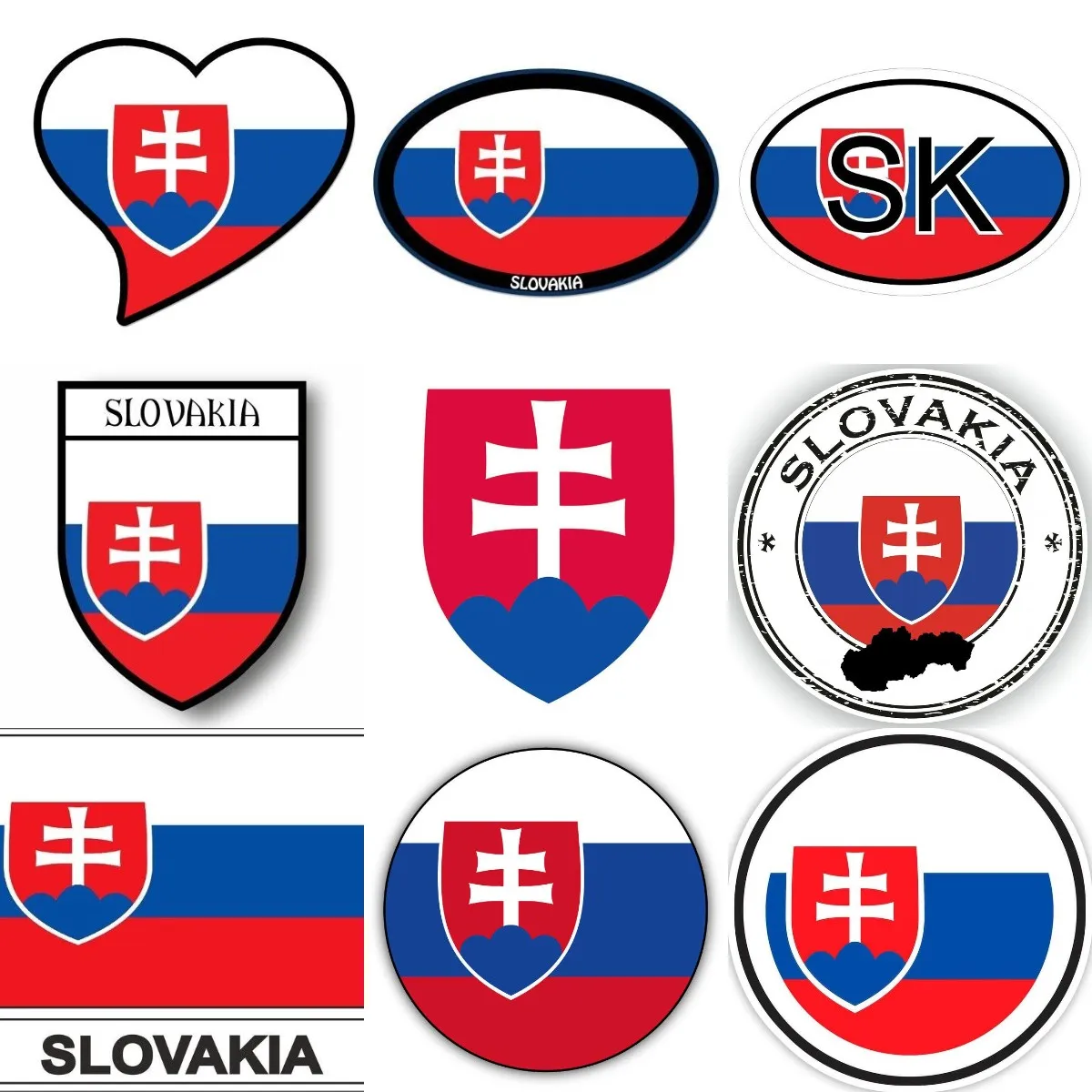 

SK Slovakia Flag Emblem Creative PVC Sticker for Decorate Wall Room Truck Car Bumper Motorcycle Fridge Table Decal Accessories