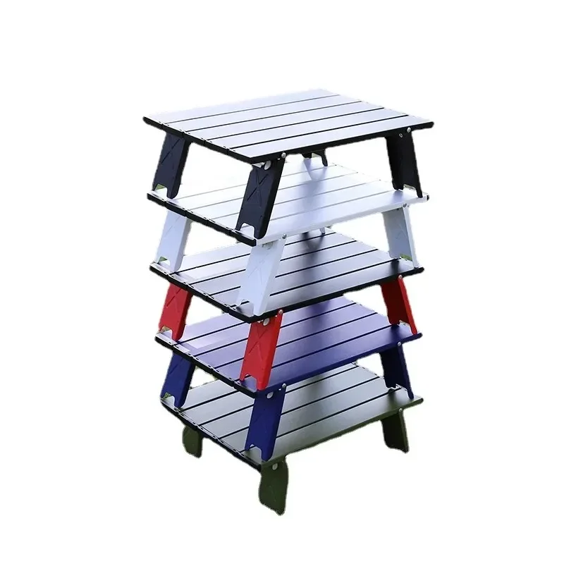 

Camping Mini Foldable Table Ultralight Aluminum Alloy Outdoor Table for Travel Picnic Barbecue Folding Computer Bed Desk