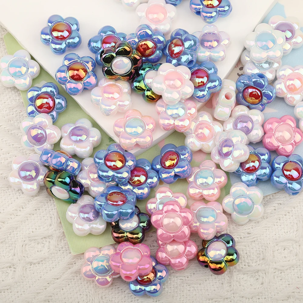 

Cordial Design 16*16MM 100Pcs Jewelry Findings & Components/Acrylic Beads/Flower Shape/Aurora Effect/DIY Hand Made Accessories