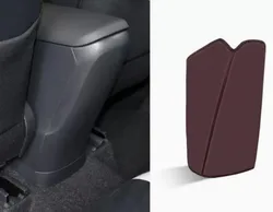 Deluxe Car Rear Armrest Protective Cover - Microfiber Leather Anti - Kick Pad Accessory (Red)