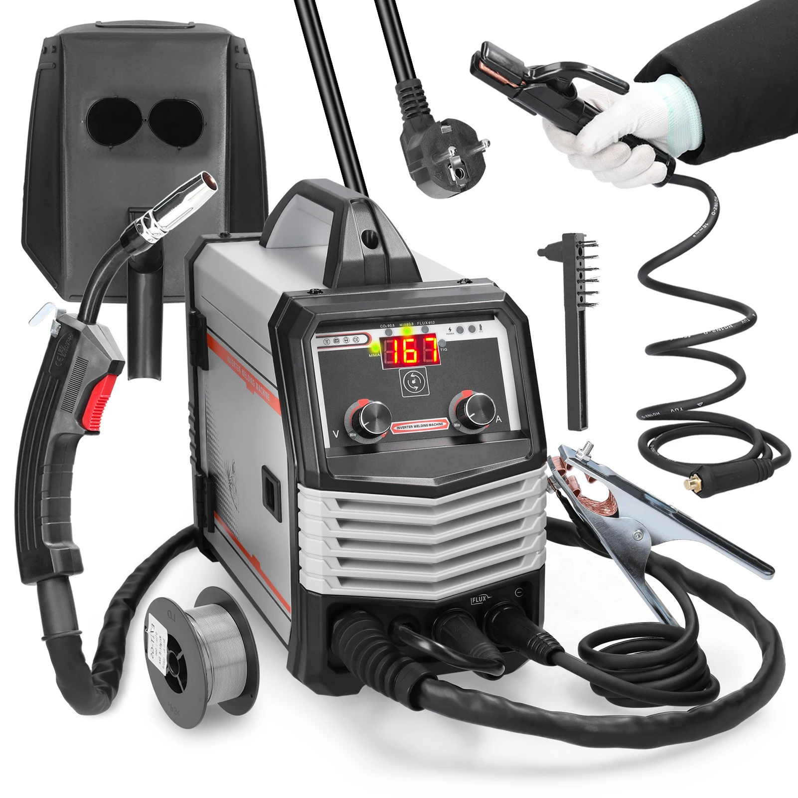 

4in1 MIG MMA MAG TIG-160C Inverter Welders Multipurpose Portable Electric Welding Machine Multifunctional Intelligent Welders