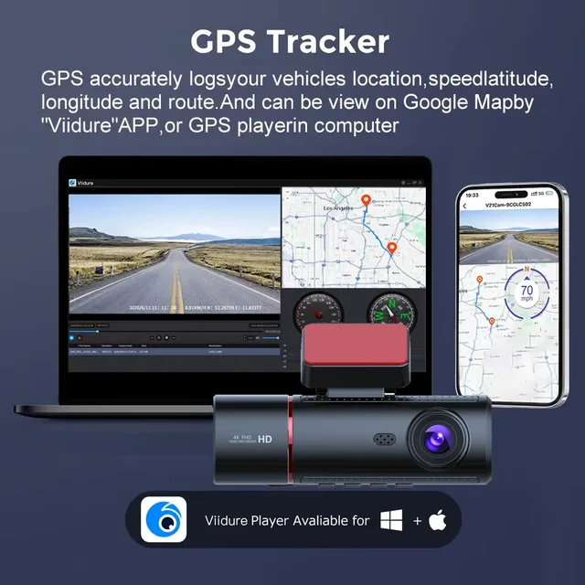 ANSVICAM 4K Dash Cam S330 Max Built-in GPS Wifi Camera Car DVR 3.16”Screen Night Vision 24H Parking Monitor Support Rear Cam 5