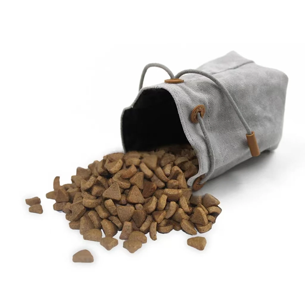 Pet Portable Dog Treat Bag Holder Walking Carries Outdoor Training Treats Snack Bag Puppy Hands Free Drawstring Pouch