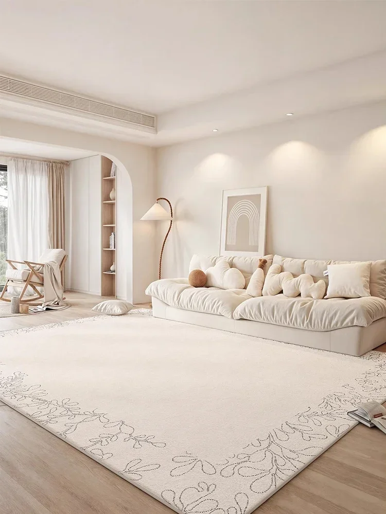 Log Style Soft Living Room Carpet Modern Light Luxury Decorative Carpets Machine Washable Room Rug Beige Forest Bedroom Rugs 양탄자 3
