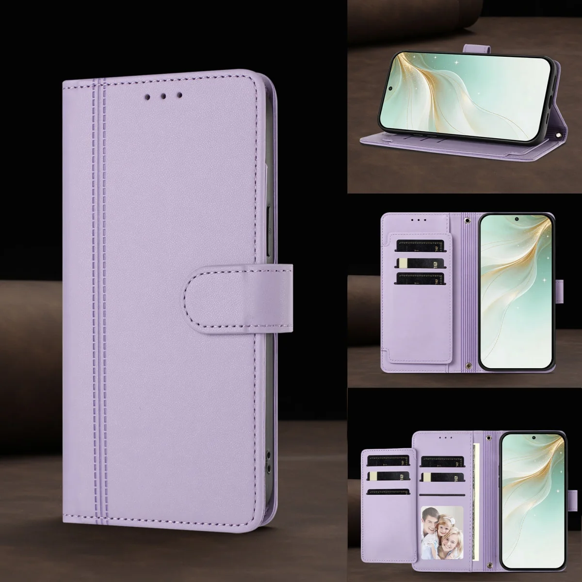 Deluxe Leather Wallet Case with Card Slot and Magnetic Flip Cover