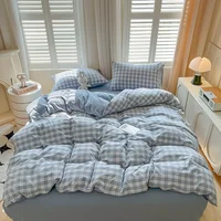 Bed Sheets Set Plaid Style Duvet Cover Pillowcase with Bedsheets Home Bed Linen Sets 이불커버세트 Skin-friendly Bedclothes