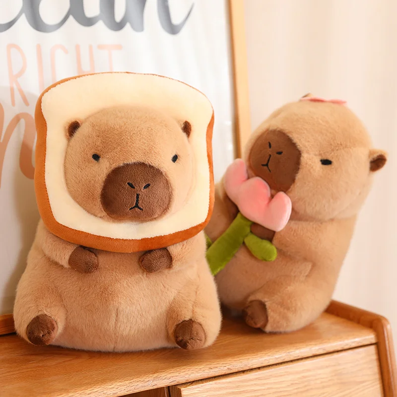 30cm Kawaii Transform Capybara Series Plush Doll Capybara Transform Bread Bouquet Avocado Dinosaur Unicorn Rabbit Fun Plush Doll