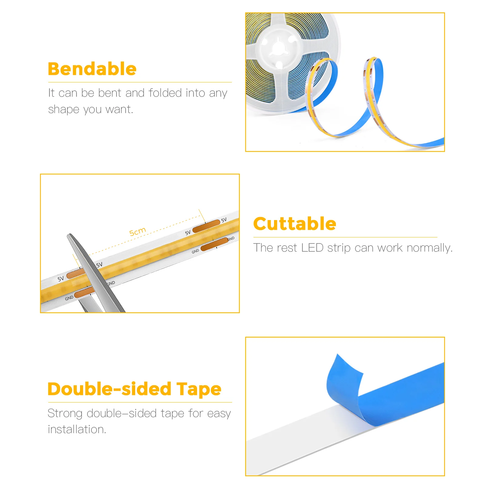 Description Picture 4 of item5V USB 1M 2M 3M 5M Dimmable COB LED Strip With Hand Sweep Touch Dimmer Switch For Kitchen Cabinet Wardrobe Cupboard Lighting