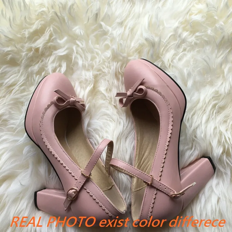 ASILETO Women Strap Pumps Nude Bows Platform High Heels Round Toe Party Wedding Shoes Bridal Stilettos Large size 45 46 Black women high heels,women pumps,high heel pumps,women shoes