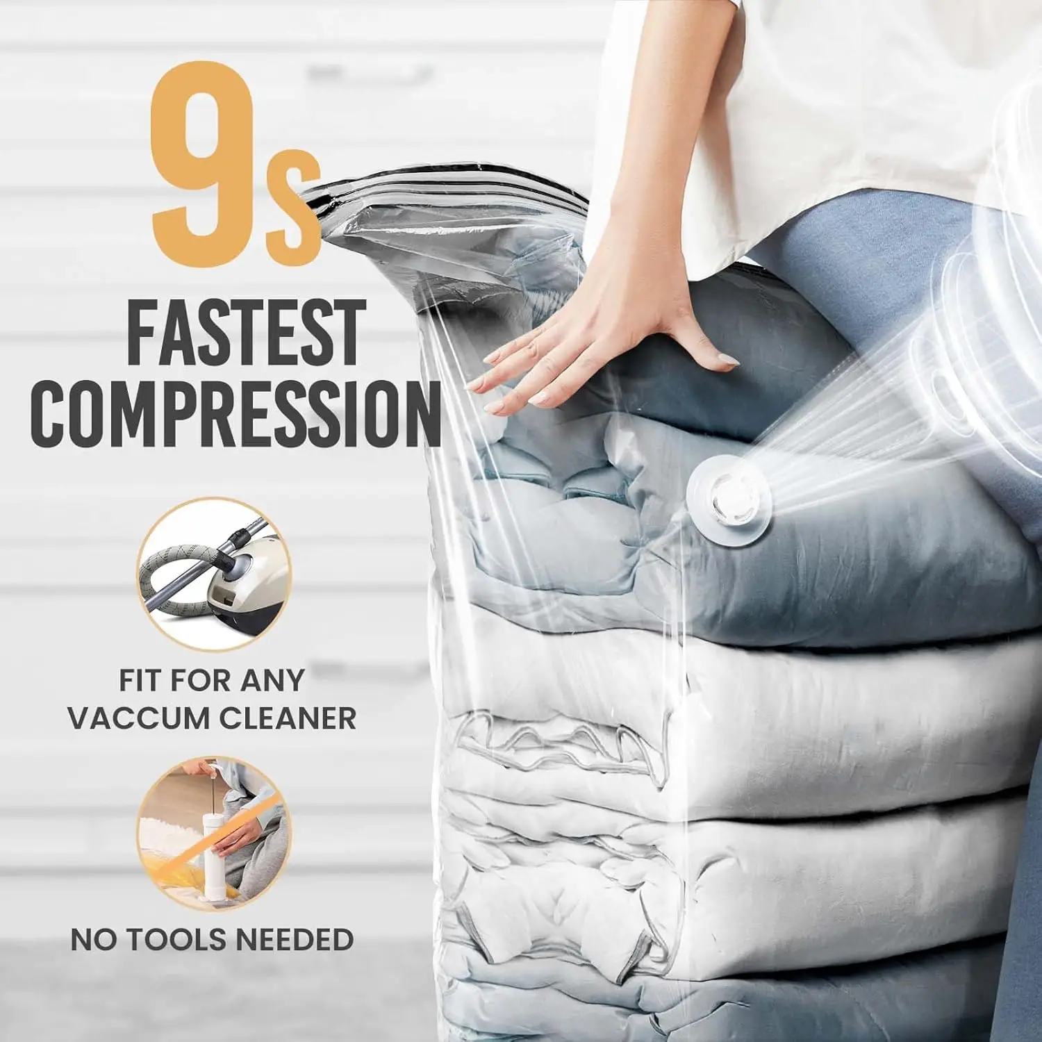 12 Pack Vacuum Storage Bags Space Saver, Jumbo Cube 31x40x15 Inch, Extra Large Vacuum Seale Bags for Comforters Blankets, Beddin 4