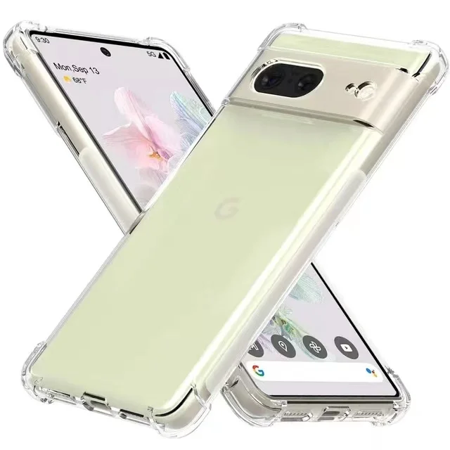 Pantalla Samsung A 13 Funda De Silicona Transparente Protector De Pantalla Templado Para Google Pixel 8 Pro, 7A, 6A Y Más Funda Silicona Google Pixel 8 Pro 7a 6a Con Protector