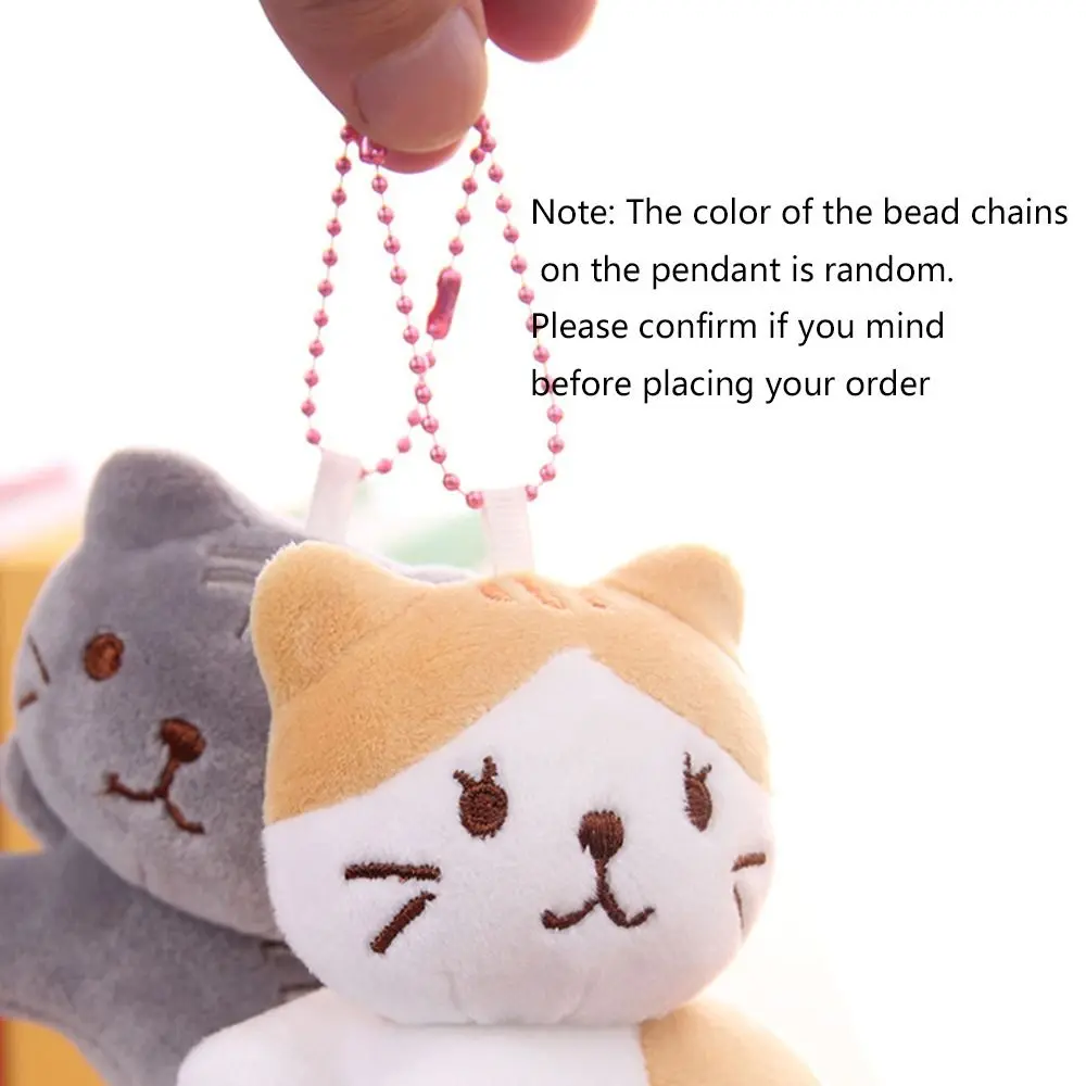 Key Buckle Cute Cat Plush Pendant Korean Style Plush Crooked Head Kitten Keychain Cartoon Backpack Charms Cartoon Doll Pendant