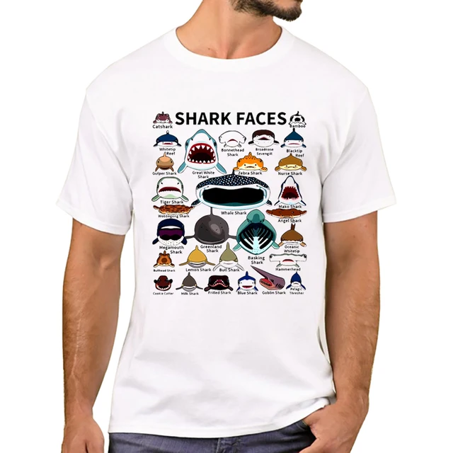 TEEHUB Newest Premium Heart Love Men T-Shirt Shark Faces Printed T Shirts Short Sleeve Tshirts Haruku Tee_voghion.com