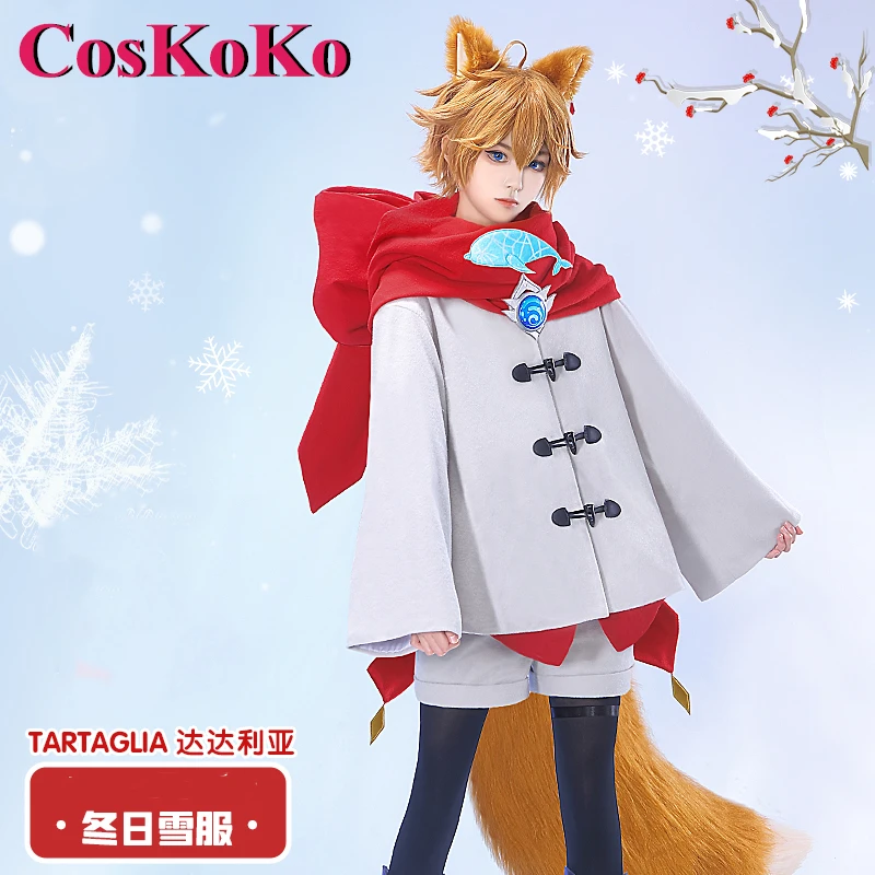 

CosKoKo Tartaglia Cosplay Anime Game Genshin Impact Costume Fashion Winter Snow Suits Halloween Party Role Play Clothing S-XL