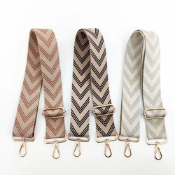 Adjustable Stylish Colorful Woven Bag Strap Crossbody Striped Bag Accessories Striped All-match Replacement Wide Shoulder Strap
