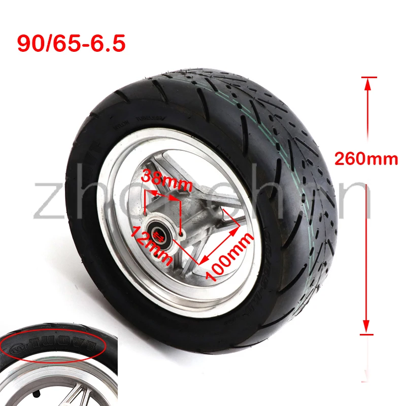 90/65-6.5 Vacuum Tire alloy wheels 11 Inch Refitted for Dualtron Thunder Electric Scooter Ultra Wear-resisting  Road Tyre