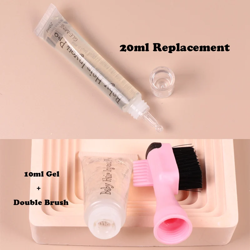 Hair Edge Control Gel Waterproof Edge Control Hair Styling Broken Finishing Anti-Frizz Fixative Gel 20ml Replacement