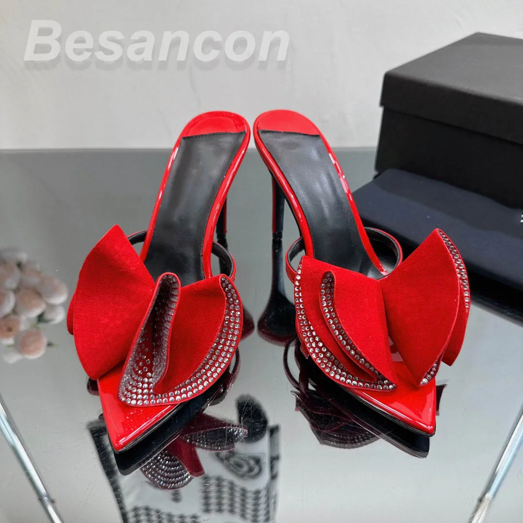 

BESANCON 2023 New Arrival Spring/Summer Women's open-toe high-heeled sandals Slippers Bowknot Diamonds Sexy Elegant Party Events