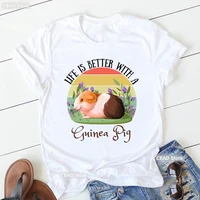 Life Is Better With A Guinea Pig Graphic Print Tshirt Girls Funny Cool T Shirt Women Harajuku Kawaii Clothes Summer T-Shirt 2