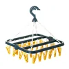 Plastic Drying Rack Simple Windproof Children's Multi Clip Sock Clip Hang Baby Diaper Holder Folding Storage Clothes Hanger 1