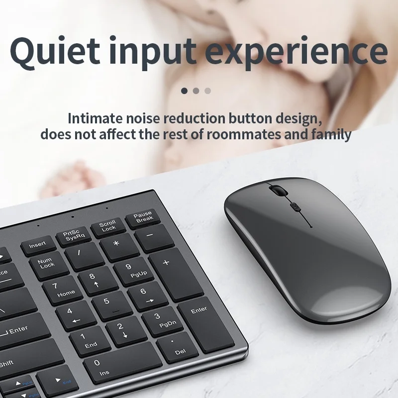 Combinación de teclado y ratón inalámbricos, conjunto de teclado y ratón  Bluetooth retroiluminado, recargable multidispositivo - AliExpress