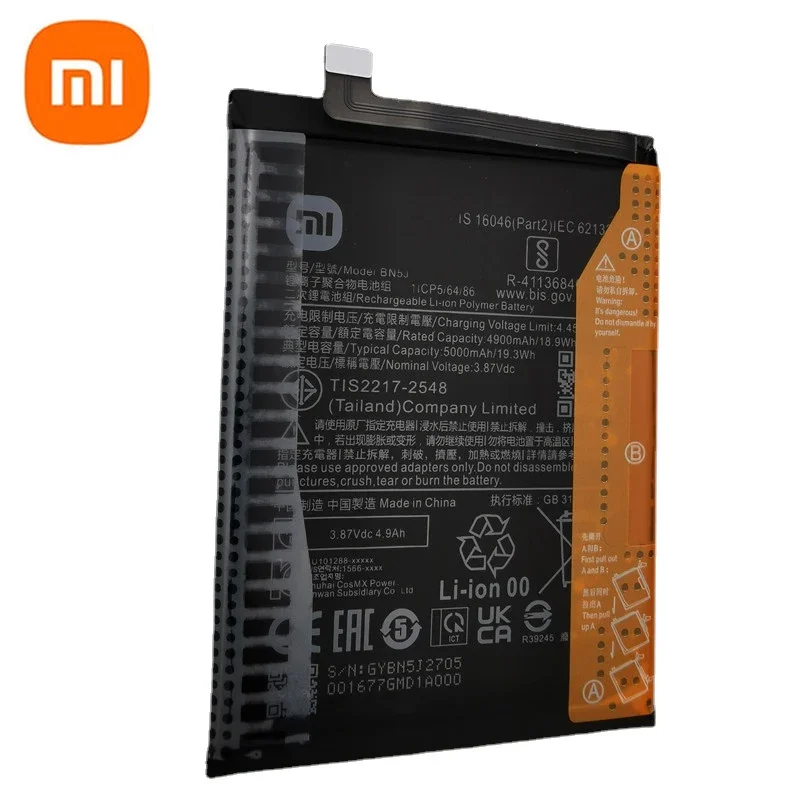 100% Original Battery 5000mAh BN5J For Xiaomi Redmi Note 12 5G / 12T Pro / POCO X5 5G Mobile Phone Batteries Bateria+Tools