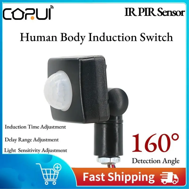 CoRui Mini Human Body Infrared Sensor IR Body Detector Switch LED Flood light PIR Motion Sensor Adjustable Home Security System