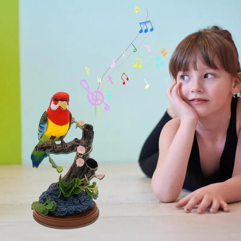 Electric Birds Voice Control Couples Parrots Toy Musical Magpie Talking Birds Electronic Pet Bird Model 4