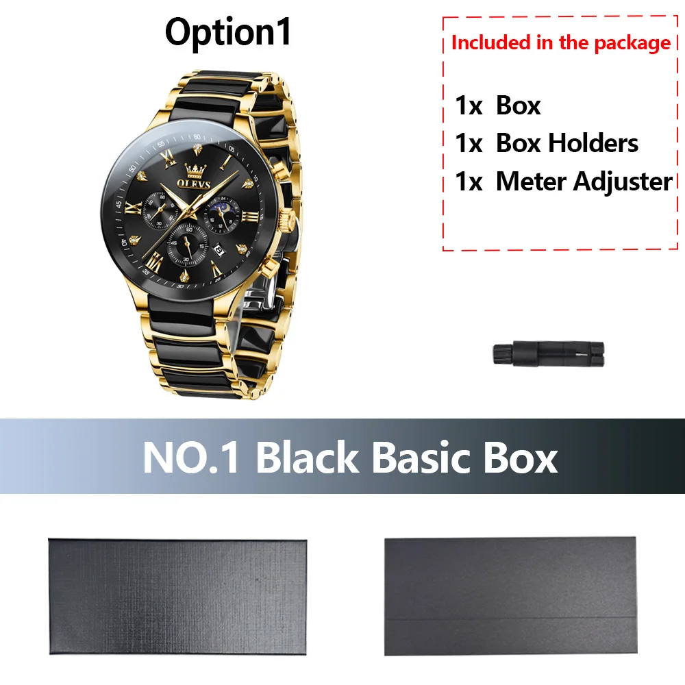 ساعات OLEVS الفاخرة للرجال من الفولاذ المقاوم للصد...