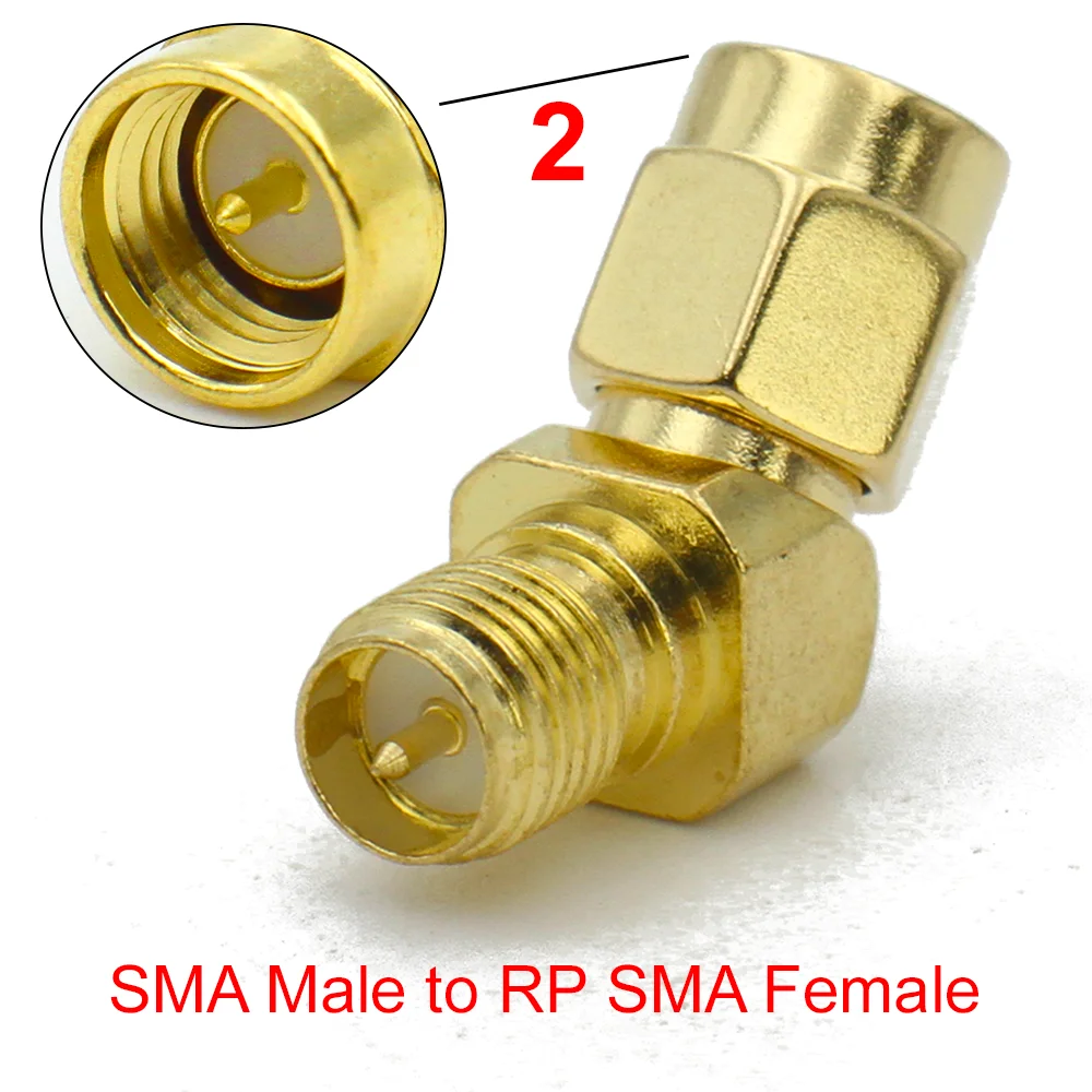 SMA-Stecker auf SMA-Buchse, 45 135 Grad abgeschrägter Adapter, RP SMA-Winkel-HF-Stecker, vergoldet, für WiFi-Antenne, FPV-Drohne – Detail 3