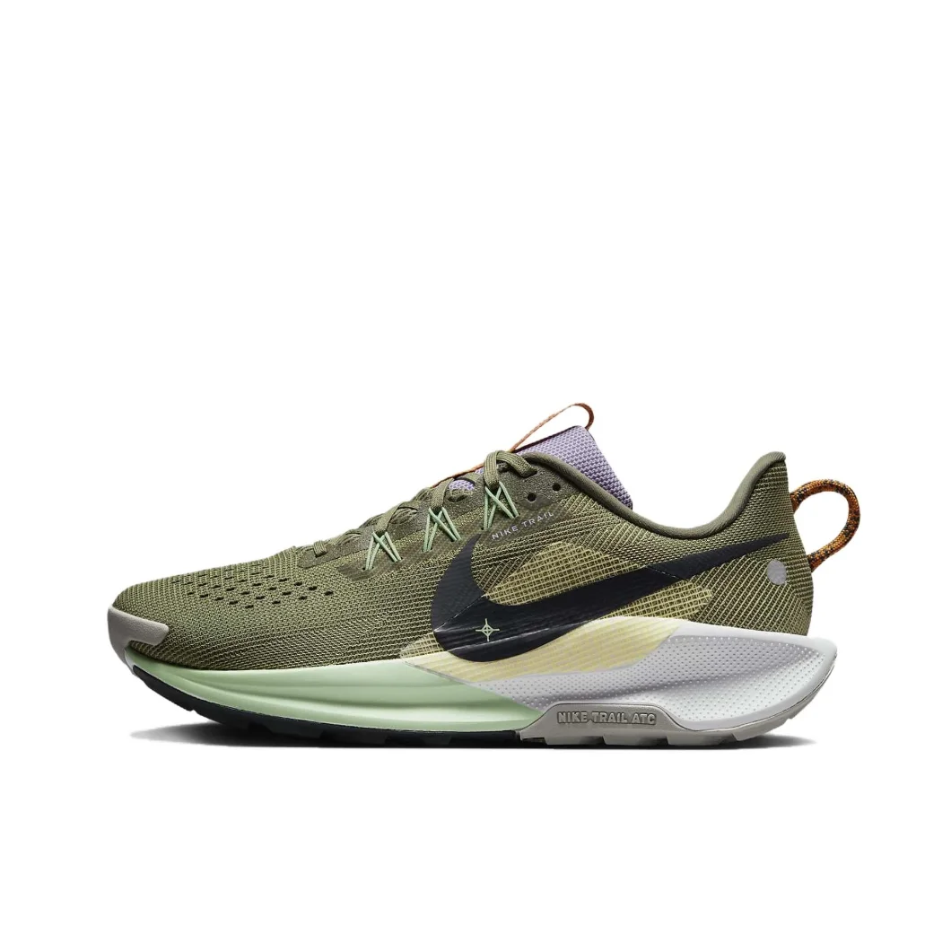 Nike Pegasus Trail 5 Low Men's and Women's Sneakers Lightweight cushioning running shoes Comfortable and wearable army green running shoes