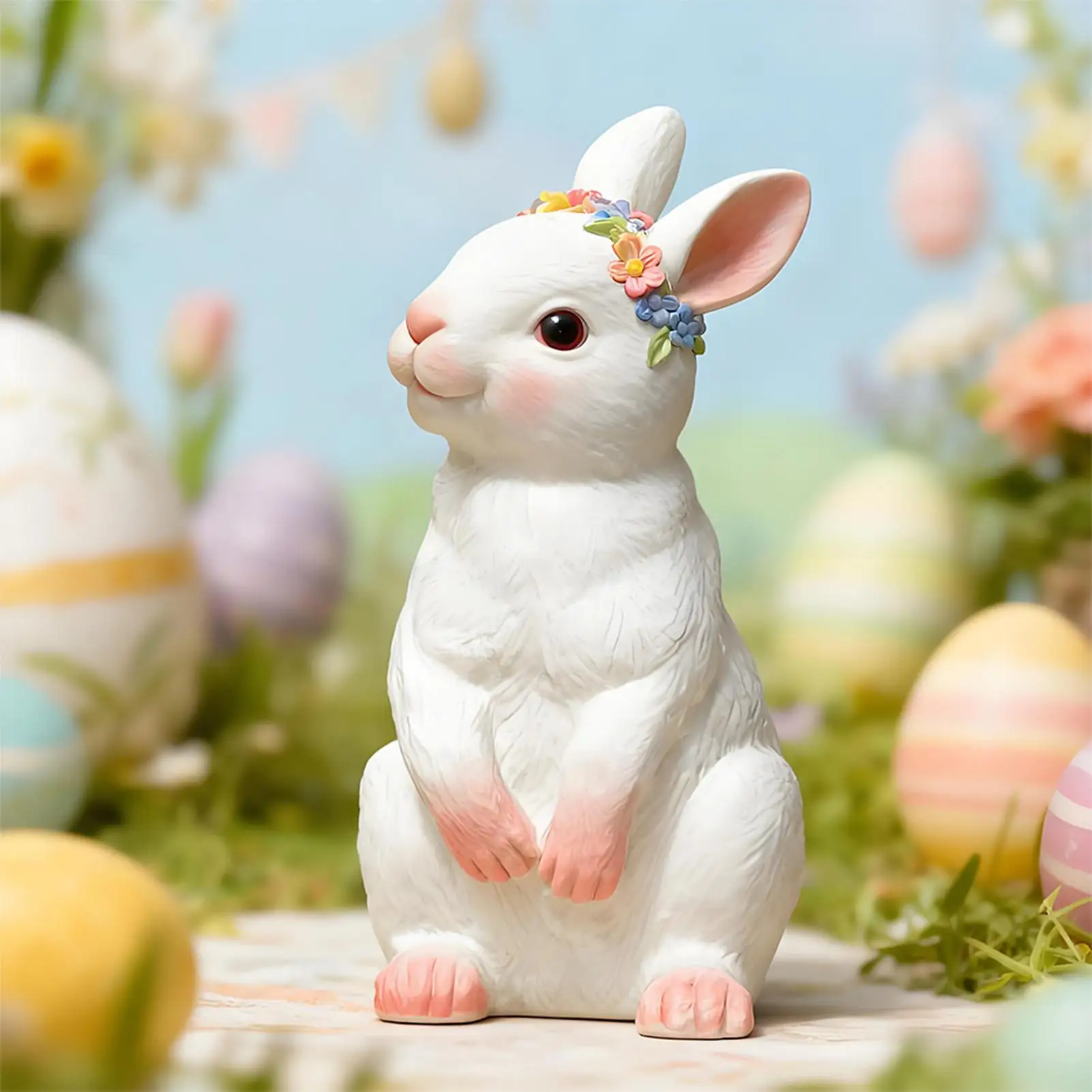 Silicone Mold Cute 3D Rabbit Figurines 2 Pieces Bunny Candle Making Molds For Plaster Chocolate Clay Living Room Bedroom Kitchen