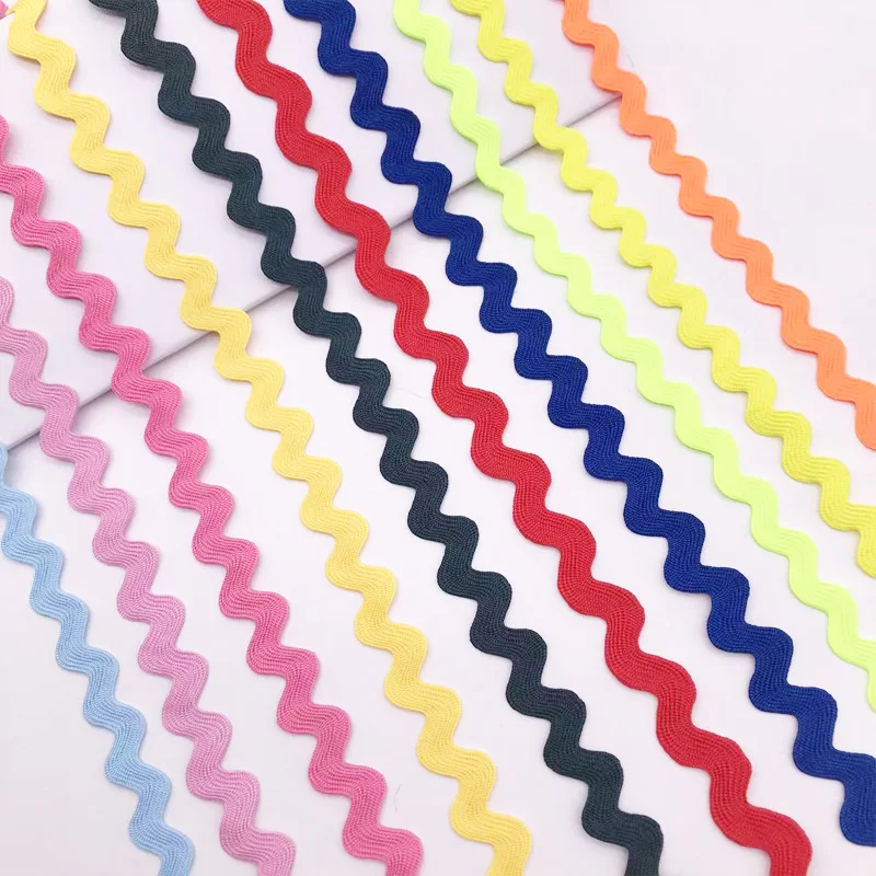 50Yards 8mm-15mm Ric Rac Zig Zag Lace Trim Wave Ribbon Terylene Ribbon for Wedding Decoration Handmade DIY Sewing Crafts lace ribbon lace sewing accessories lace sewing supplies