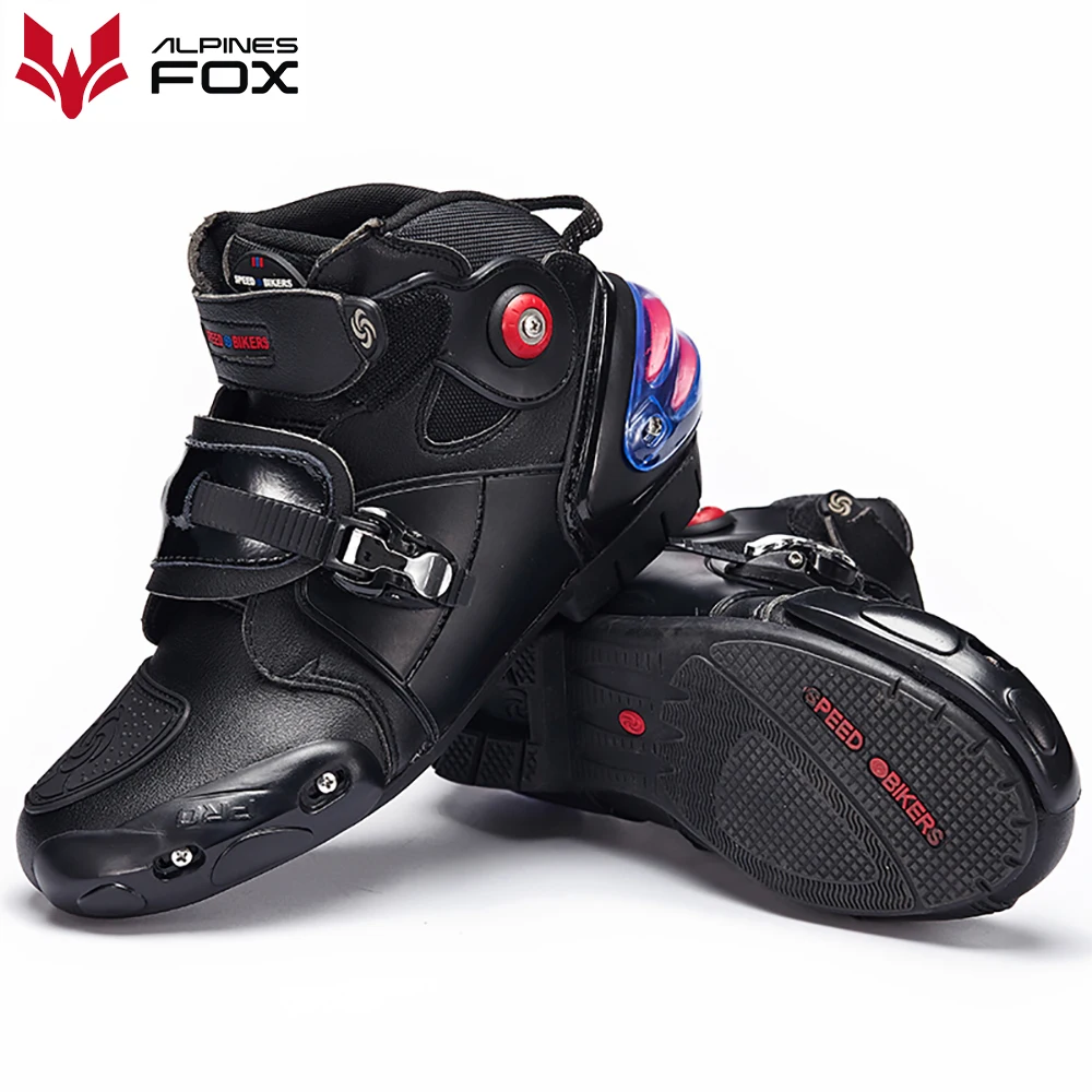 Men Motorcycle Boots Motorbike Microfiber Leather Boot Racing Ankle Riding Shoes Motocross Non-Slip Sport Shoes Winter