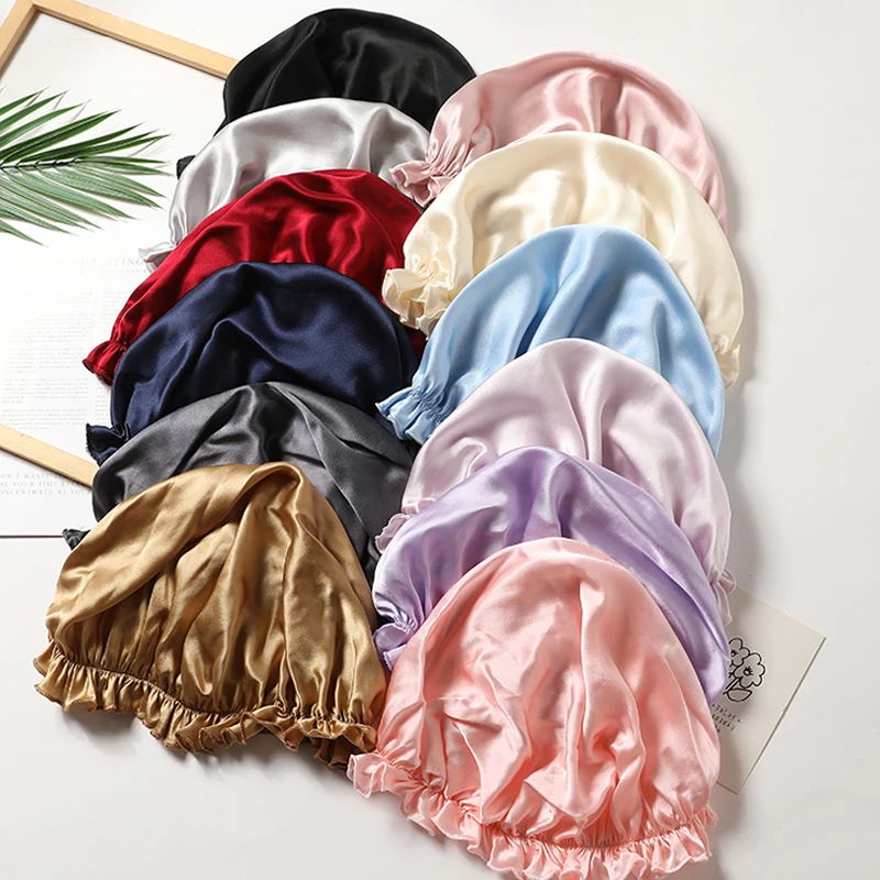 Natural silk cap designed to reduce friction during sleep