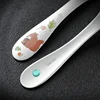 Tableware Set Food Training Spoon Dessert Spoon for Children Feeding Spoon Fork Baby Gadgets Children's Cutlery for Kids 5