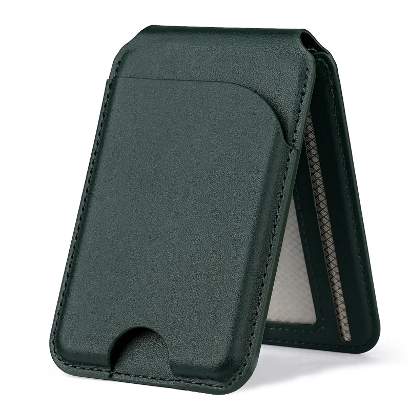 Magnetic Leather Wallet Stand with Adjustable Holder