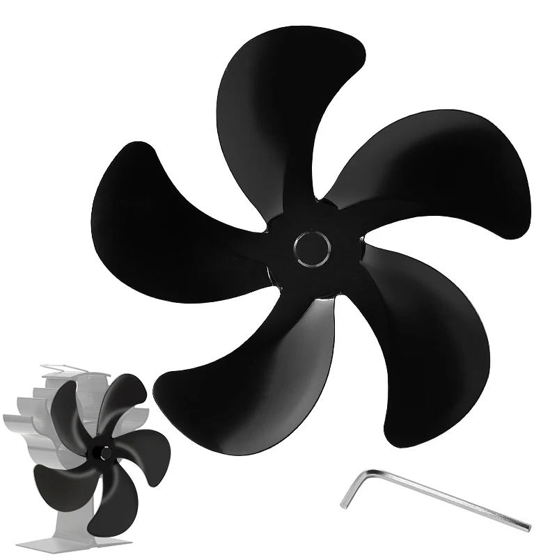 5 Blades for fireplace fans Durable High Quality Accessories Aluminum AlloyFan Blades Environmental Low Noise
