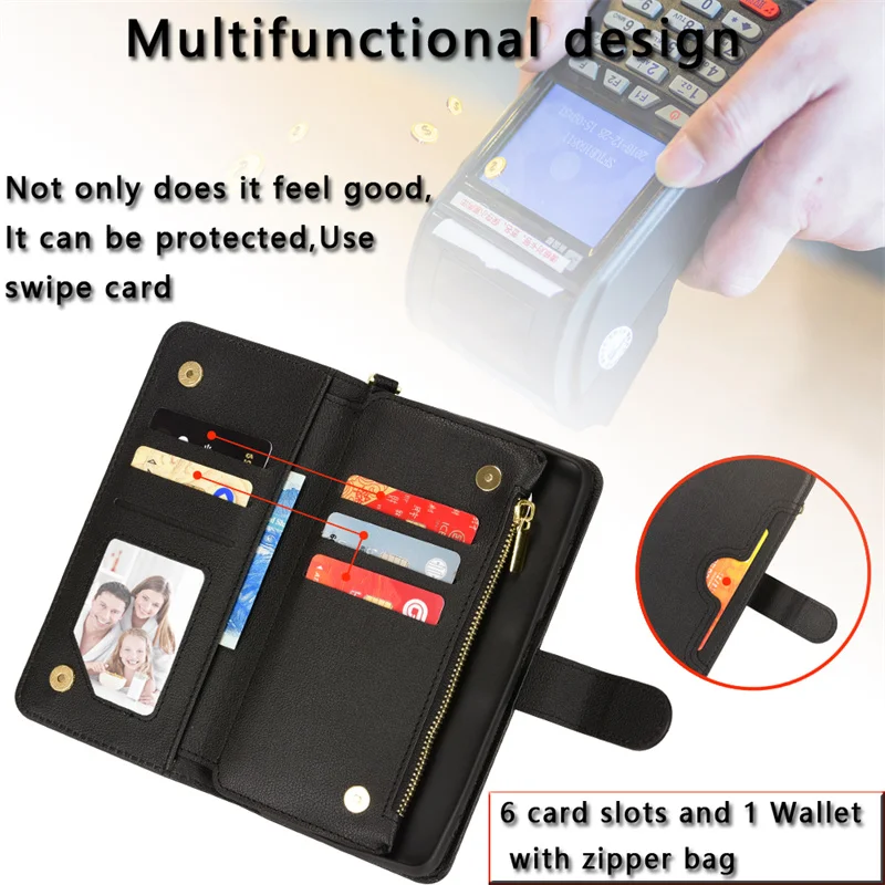 

For Sharp Aquos Sense6 Portable Zipper Bag Phone Case Sharp Aquos Sense6 Shockproof Multi-color Bag Phone Case