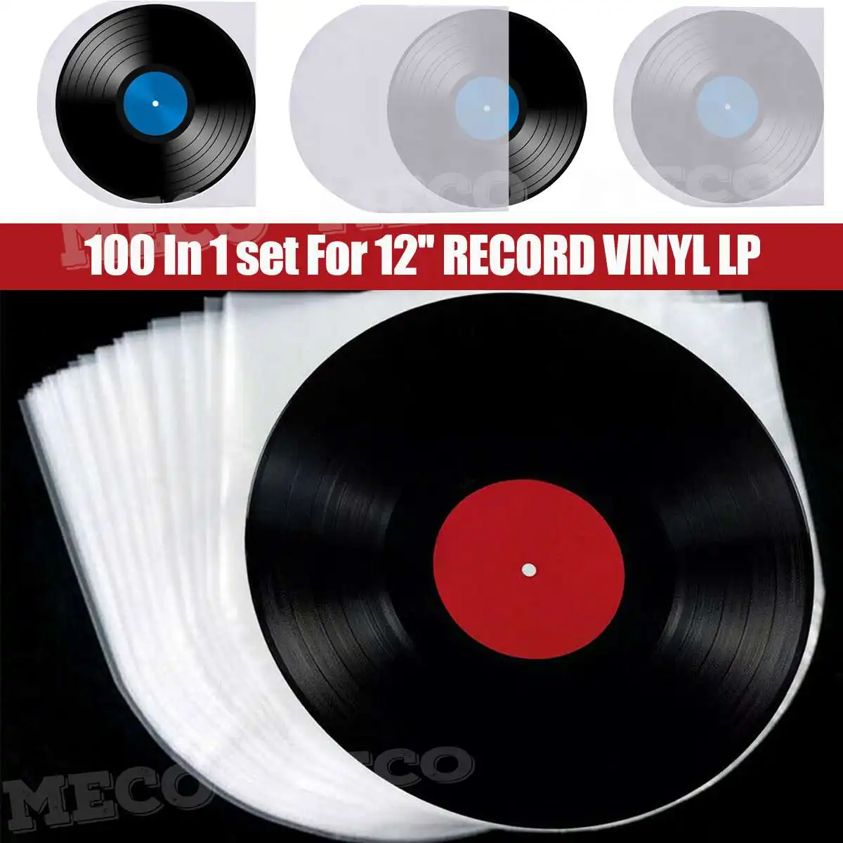 50/100Pcs PE Vinyl Record 12" LP Plastic Bag Anti-static AudioTurnable Sleeves Outer Inner Clear Dustproof Cover Container Record Protective Sleeves Vinyl Record Storage Case