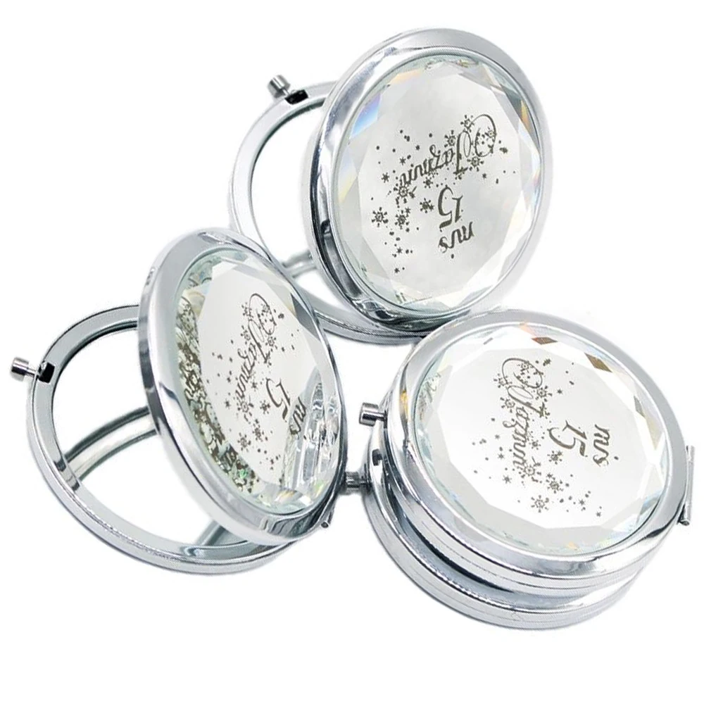 Luxury Crystal Makeup Mirror Personalized Gift Folding Mirror Mini Compact Makeup Cosmetic Two-side Folding Mirrors gifts